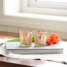 Telysholder med blomster 2pk thumbnail