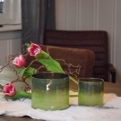 Sett med lysholder/vase grønn thumbnail