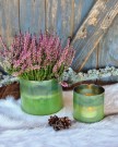 Sett med lysholder/vase grønn thumbnail