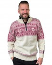 Nordlys Mønstret ullgenser til dame og herre natur rosa grå thumbnail