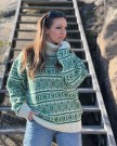 Nordlys Polar ullgenser til dame og herre høy hals grønn natur thumbnail