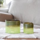 Sett med lysholder/vase grønn thumbnail