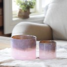 Sett med lysholder/vase rosa/lilla thumbnail