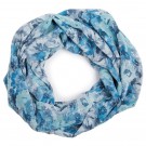 Tube, Chiffon 35x160 m/blomster blå thumbnail
