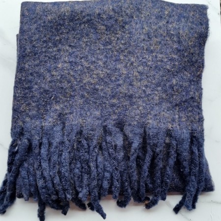 Skjerf ensfarget m/lurex 50x200 blå