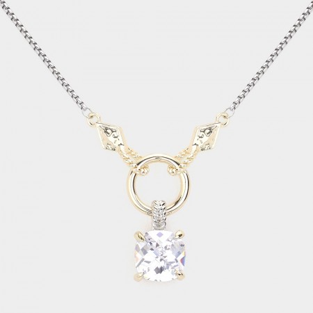 Halskjede 14K gullbelagt anheng CZ sten