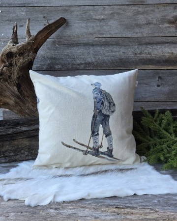 Putetrekk Gabriel på ski 50x50cm
